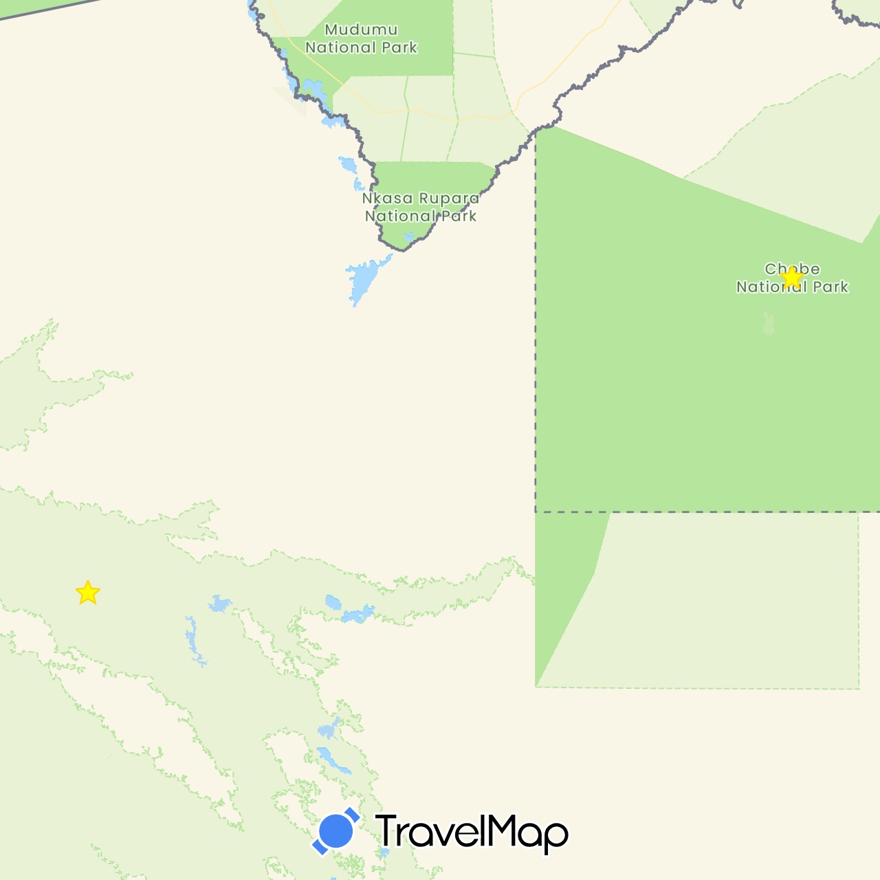 TravelMap itinerary: driving in Botswana (Africa)